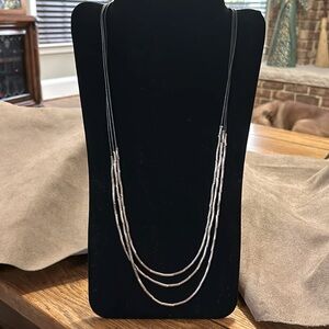 Silpada Sterling Silver Tube Leather Necklace